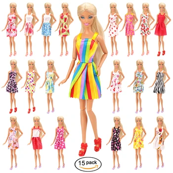 Karstā Modes 123 Lelle Produkti/Set Bērnu Rotaļlietu =15 Lelle Kleita Izlases+108 Lelles Aksesuāri, Kurpes, Kronšteini Barbie Spēles DIY Dāvanu