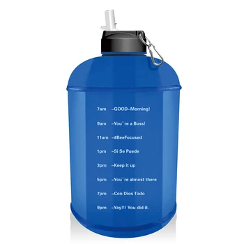 Karstā Pārdošanas Galonu Ūdens Pudele ar Laika Atzīmi un Salmu Motivācijas Ūdens Krūze BPA Free Leakproof Lielas Ūdens Pudeles