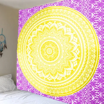 Karstā pārdošanas Mandala gobelēns sienas karājas Indijas Boho stila estētisko multicolor Dekori sienas mājās apdare joga mat paklājs tap15
