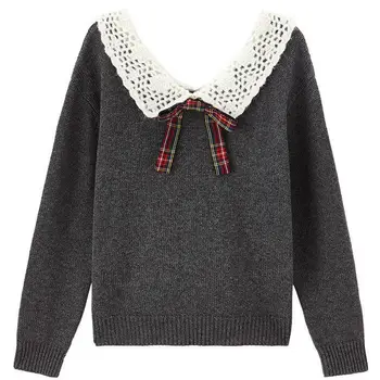 Kawaii Trikotāžas Džemperis Divu Gabals, kas Sieviešu Vintage Džemperis Džemperis Top+salds Pleds Svārki gadījuma Sieviešu Apģērbu Rudens 2020