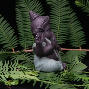 Keramikas Budas Statujas, Violeta smilšu Zilonis Dievu Figūriņas Mājas Dekoru Ganeša Talismans Apdare puķu pods ainavu Dārzs