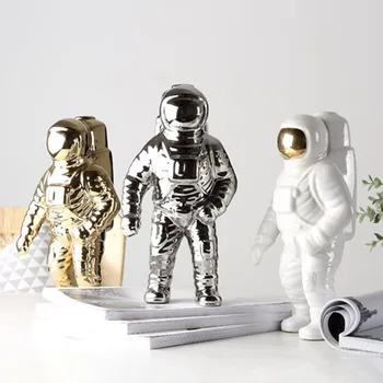 Keramikas Kosmosa Cilvēks Kosmonauts Modelis Attēlā Statuetes Statuja Skulptūru Galda Dekori Zelta Kosmosa Cilvēks Skulptūru Astronauts Modes Vāze