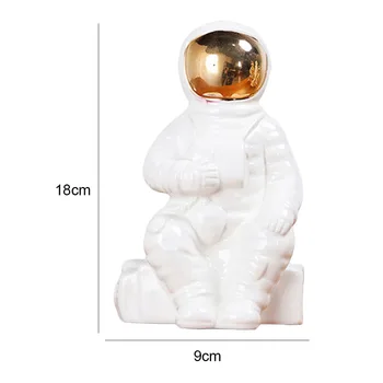 Keramikas Kosmosa Cilvēks Kosmonauts Modelis Attēlā Statuetes Statuja Skulptūru Galda Dekori Zelta Kosmosa Cilvēks Skulptūru Astronauts Modes Vāze
