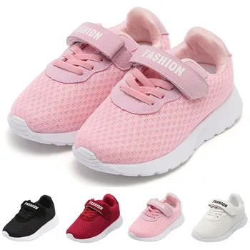 Kid Baby Zēni Meitenes Vēstule Sporta Darbojas Elpojošs Acs Sneaker Gadījuma bērniem, apavi infantil bērnu tenisa apavi A1