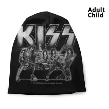 Kiss ( Chrome Dizains ) Trikotāžas Vāciņu Gadījuma Beanies Hip-Hop Cepuri Kiss Kiss Fanu Mākslas Grupa Kiss Kiss Mūzika Un Roll All Nite