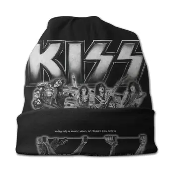 Kiss ( Chrome Dizains ) Trikotāžas Vāciņu Gadījuma Beanies Hip-Hop Cepuri Kiss Kiss Fanu Mākslas Grupa Kiss Kiss Mūzika Un Roll All Nite