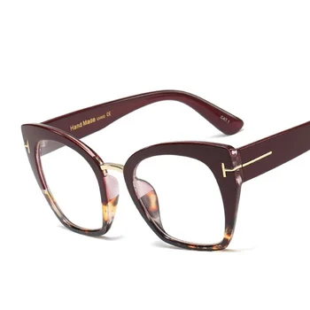 Klasisks T Rāmis Laukumā Brilles Sieviešu Modes Cat Eye Briļļu Rāmji Modes Retro Skaidrs, Tuvredzība Rāmis Dāma
