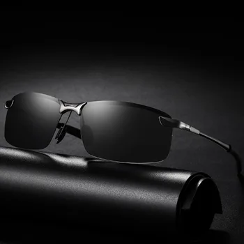 Klasisks Zīmols, Polarizēts Saulesbrilles Vīriešiem Kvadrātveida Rāmis Braukšanas Saules Brilles Vīrietis bez apmales UV400 Sunglass Toņos gafas de sol hombre