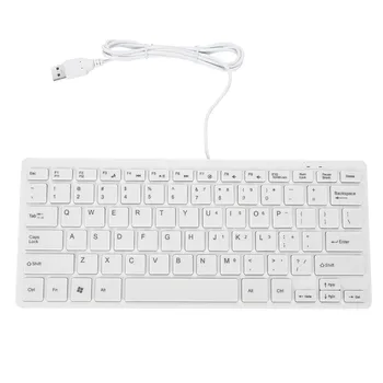 Klaviatūras Spēļu Balts Super Slim USB 2.0 Mini Multimediju Vadu Tastatūru 78 Atslēgas Notebook PC