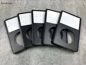 Knotolus 5gab jaunu melno krāsu priekšā faceplate mājokļu lietu vāku ar skaidru objektīvs iPod 6 7 gen classic 80gb 120gb 160gb