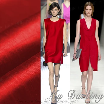 Kokvilnas Audumi Importa papildu doupion zīda dzija šifrēšanas versija sarkano drānu profilu vecākais zīda kleitu modes audums