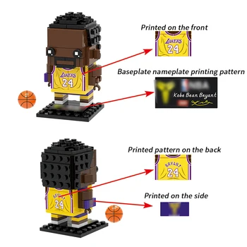 Kolekcija Basketbola Sporta Zvaigzne kobe bryant Ķieģeļu Galvas Skaitļi Saderīgu Brickheadz Celtniecības Bloki, Rotaļlietas, Bērnu