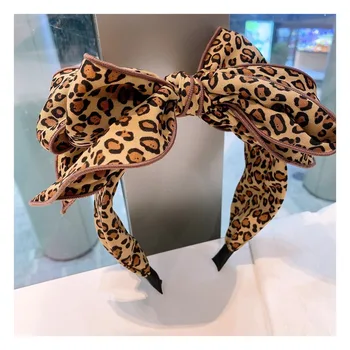 Korejiešu versija no sākotnējā retrostyle leopards drukāt galvu daudzslāņu priekšgala galvu pasaku sērijas galvas accessoriesWomen