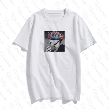 Korejiešu Versiju Harajuku Psychedelic Estētika T-krekls Sievietēm Vintage Harajuku Īsām Piedurknēm Plus Lieluma Kokvilnas Apģērbs Top Tees