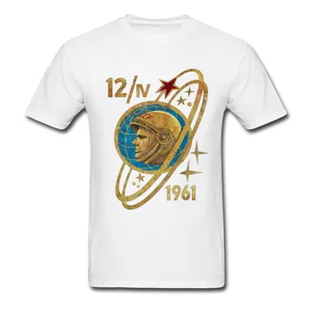 Krievijas Astronautu Jurijs Gagarins Vīriešu T CCCP Spaceman Retro Varonis T-Krekls Vīriešiem Pasūtījuma Krekli augstākās Kvalitātes Kokvilnas t-veida 2018
