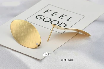 Krāsa 18k Zelta vara materiālu zīmēšanas sirds kārta Apstiprinoši elliptic band auskari materiāli, DIY atmosfēru