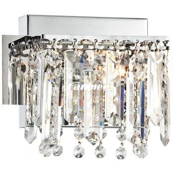 Kvadrātveida Kristāla Modernās Sienas Lampas LED Skaidrs, Cristal Sconce Gaismas Iekštelpu Art Deco Vannas istabas Spogulī, Veranda Foajē Dzīvojamā Istaba Viesnīcā