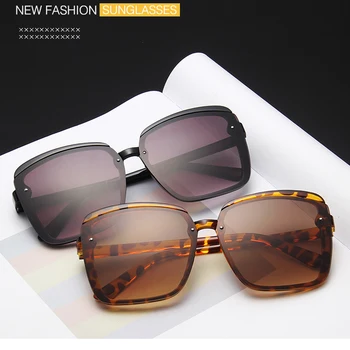 Kvadrātveida Saulesbrilles Lielgabarīta Liels Rāmis Vintage Sieviešu Zīmola Dizainere Luksusa 2020 