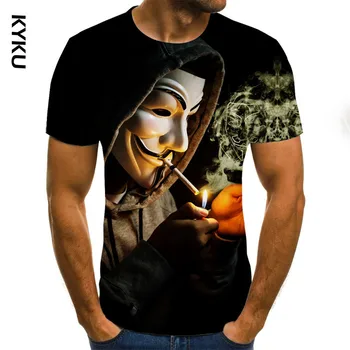 KYKU karstā pārdošanas Klauns 3D Iespiests T Krekls Vīriešiem Joker Sejas Vīriešu t 3d Klauns Īsām Piedurknēm Smieklīgi, T Krekli, Topi un t-veida