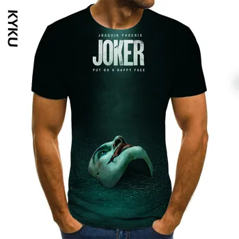 KYKU karstā pārdošanas Klauns 3D Iespiests T Krekls Vīriešiem Joker Sejas Vīriešu t 3d Klauns Īsām Piedurknēm Smieklīgi, T Krekli, Topi un t-veida