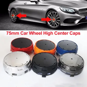 Labas Kvalitātes Benz 75mm Augstas Riteņu Rumbu Cepures Ietilpst ABS Auto Logo Star Emblēma Riteņa Centrs Klp Žetons 6 krāsas, Auto Piederumu
