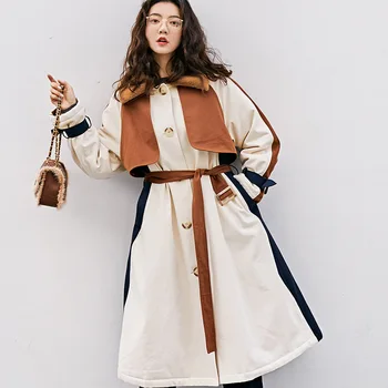 LANMREM moderns kokvilnas polsterēta jaka famale ir 2021. ziemas jauno korejas modes sieviešu zaudēt sabiezējumu garš ziemas mētelis Vērtņu