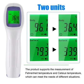 LCD Digitālais bezkontakta IS Infrasarkanais Pieres Termometrs Ķermeņa Temperatūras Mērītājs termometro digitālo infrarojo градусник для тела