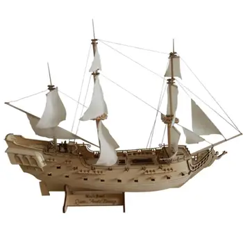 LeadingStar 1:300 Mēroga Koka Samontēti Retro Karību jūras Pirāti, Melnās Pērles Jahtu Modelēšana Rotaļlietas