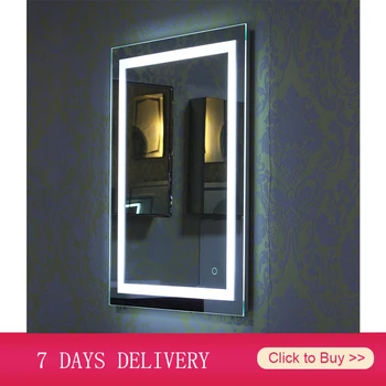 LED dekoratīvās Kosmētikas Spoguļi Vannas Iedomība Kosmētikas Miroir Sienas Uzstādīts Apgaismota Smart Spoguli Vannas Armatūra Ar Pieskārienu Pogai HWC