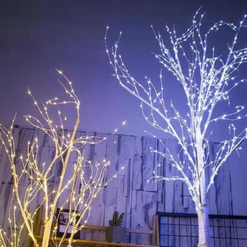 LED Eglīte gaismas Sudraba Bērzu Lampas rotājumi mājās svētku ES Iekštelpu Mūsdienu Radošo koku apgaismojumu piliens kuģniecība