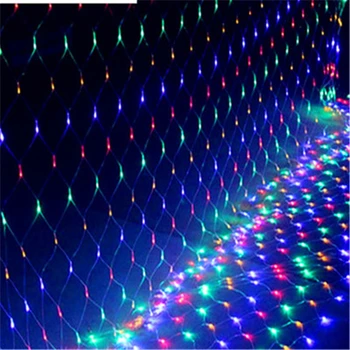 LED Gaismas 1.5 * 1.5 M / 2 * 2 M / 3 * 2 M / 6 * 4 M 8 likumsakarības aušanas virves Ziemassvētku gaismas Svētku gaismas dārzs l