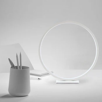 LED Mūsdienu Touch Galda Lampa Apļveida Vienkāršu Akrila Galda Lampas Dzīvojamā Istabā Nakts gaismu Guļamistabā Regulējamas Gultas Lampa