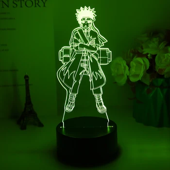 LED Nakts Gaisma Naruto Konoha Logo Krāsains Nightlight Bērnu Guļamistaba Dekoratīvās Gaismas Cool Led Galda Lampa Anime Dāvana Viņam