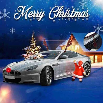 LED Ziemassvētku Automašīnu Briežu Raga Dekorēšana, Auto Dekorēšana Fit Degunu Visiem Apdare, Ziemeļbriežu Un Veidu Asti Auto Raga G6Q0