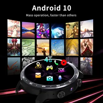 LEMFO LEM12 pro Smart Skatīties Vīrieši 4G operatīvā ATMIŅA 64G ROM Smartwatch Android 10.0 LTE 4G Sim GPS, WIFI, Sirdsdarbības 1.6 collu Full Screen