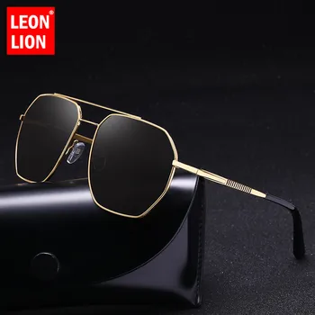 LeonLion ir 2021. Alumīnija Magnija Polarizētās Saulesbrilles, Vīriešu Zīmolu Dizaina UV400 Classic Retro Braukšanas Brilles Āra Brilles