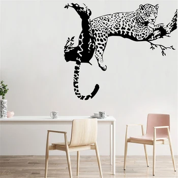 Leopard Lielu Savvaļas Dzīvnieku Sienas Uzlīmes Tiger Sienas Decal Mākslas Mūra Mājas Dekoru vinila PH236