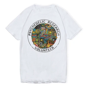 LettBao Psychedelic Pētījumu Brīvprātīgo Zēnu T-krekli Karikatūra Vīriešu T Vasaras Balts Modes Balts Hip Hop T Krekls Smieklīgi Augšu