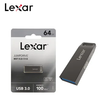 Lexar JUMPDRIVE M37 USB Flash Drive 32GB 64GB lielu Ātrumu 100MB/s, USB 3.0 Metāla Pendrive Mini U Diska 128GB Atmiņas karti memory Stick