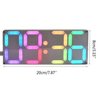 Liela Collu Varavīksnes Krāsu Digitālo Caurules DS3231 Pulkstenis DIY komplektu ar pielāgojamu krāsas Elektronisko komplekts Dāvanas