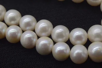 Liela izmēra saldūdens pērļu baltā kārta 11-12mm AA 15inch par DIY rotaslietu izgatavošana kaklarota FPPJ vairumtirdzniecības pērlītēm dabas