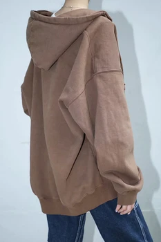 Lielajam Meitenes Mīkstu Kapuci Žaketes 2021. Gada Pavasara Modes Dāmas Vintage Kokvilnas, Vilnas Mēteļi Streetwear Sieviešu Siltas Virsdrēbes Šiks
