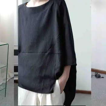 Lielajam T-krekls tumši melna korejas Harajuku zaudēt bat piedurknēm T-krekls vasaras vīriešu īsām piedurknēm Yamamoto stila BF