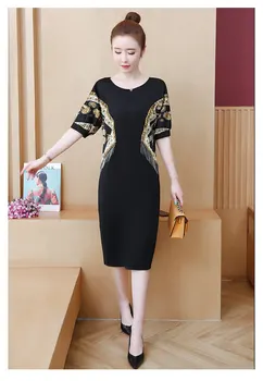 Liels pluss, izmērs L-5XL vasaras kleita tauku XXL XXXL 3XL XXXXL 4XL Dizainers pušķi Uzņēmuma birojā dāmas darba valkāt kleitas sievietēm