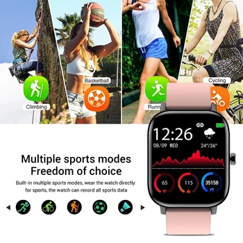 LIGE Jaunu 1.54 collu Smart Skatīties Sieviešu skārienekrānu Fitnesa Tracker asinsspiediens Smart Pulkstenis vīriešiem GTS Smartwatch Ios Xiaomi