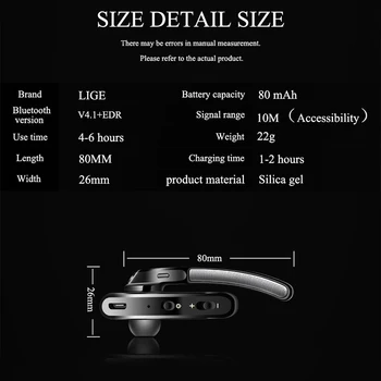 LIGE TWS Bluetooth Austiņas HD Stereo Brīvroku Trokšņa Samazināšanas Austiņas Sporta Ūdensizturīgs Bezvadu Austiņas Ar Mic Earbuds