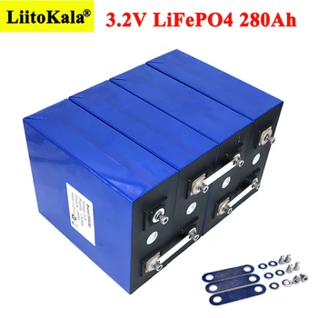 Liitokala 3.2 V 280Ah lifepo4 baterijas DIY 12V 24V 280AH Uzlādējamo akumulatoru Elektriskajiem auto RV Saules Enerģijas uzglabāšanas sistēmas
