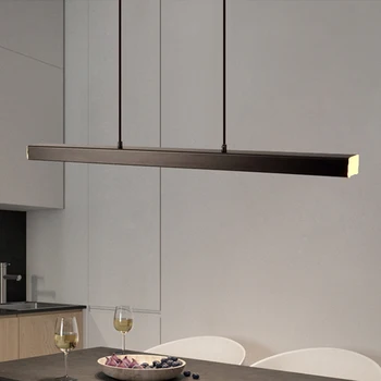 Lineārā Alumīnija LED Pendant Gaismas Guļamistaba, Dzīvojamā Istaba Dekori Hanglamps Virtuves Restorāns Iekštelpu Apgaismes Ķermeņi Kulons Lampas