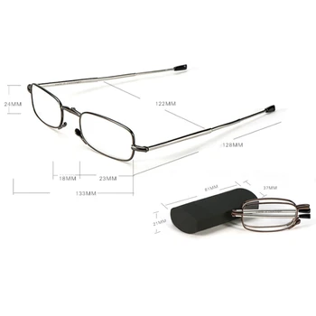 Locīšanas Portatīvo īpaši vieglas Lasīšanas Brilles Vīrieši Sievietes Slim Mini 1.5 2.0 2.5 3.0 vecuma tālredzība Lasītājs Hyperopia Brilles ar Lietā