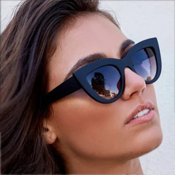 LongKeeper Cat Eye Saulesbrilles Sieviešu Luksusa Zīmolu Retro Spogulis, Objektīvs, Saules Brilles Dāmas Krāsains Brilles UV400 Oculos Karstā stils